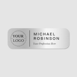 ロゴ企業のプロフェッショナル社員のフェイクシルバー 名札