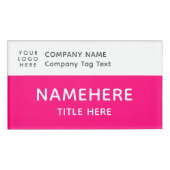 ロゴ企業のホッモダントピンクシンプル色の基本タイトル 名札 (正面)