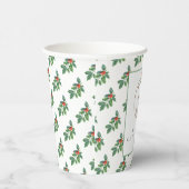 ロゴ企業のホリーベリーメリークリスマス 紙コップ (右)