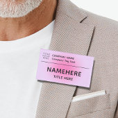 ロゴ企業のモダンシンプルピンクオーラタイトル 名札