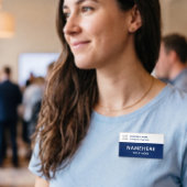 ロゴ企業のモダンシンプルBasic Navy Blue Title 名札