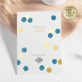 ロゴ企業のモダンティール（緑がかった色）金ゴールドハッピーバースデー 箔グリーティングカード