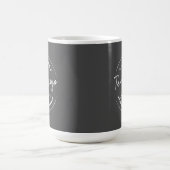 ロゴ企業の付きダークグレー コーヒーマグカップ (中央)