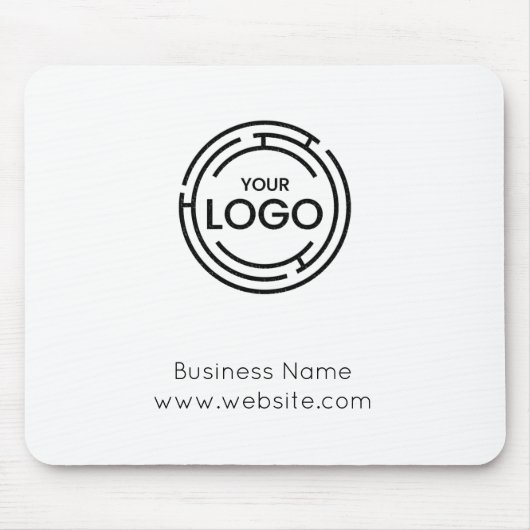 ロゴ企業の付きビジネス名ホワイトマウスパッド マウスパッド (正面)