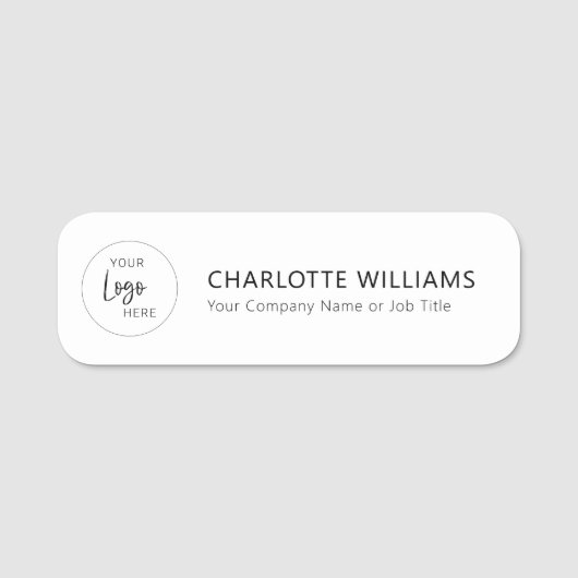 ロゴ企業の会社員 名札 (正面)