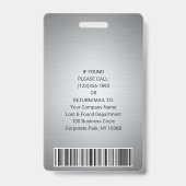 ロゴ企業の写真ID QRバーコードブラシ付きグレー バッジ (Back)