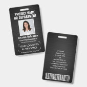 ロゴ企業の写真ID QRバーコードブラシ付きブラック バッジ (表裏)