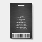 ロゴ企業の写真ID QRバーコードブラシ付きブラック バッジ (裏面)