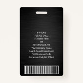 ロゴ企業の写真ID QRバーコードブラシ付きブラック バッジ (裏面)