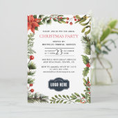 ロゴ企業の従業員のクリスマスパーティー 招待状 (スタンド正面)