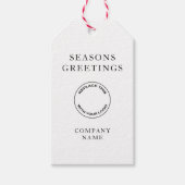 ロゴ企業の文字クリスマス季節のごあいさつ ギフトタグ (正面)