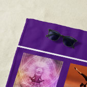 ロゴ企業の紫の写真コラージュ ビーチタオル (インサイチュ)