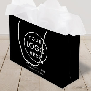 ロゴ企業の  ブラック・カンパニーのミニマリスト ラージペーパーバッグ