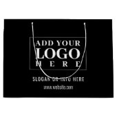 ロゴ企業の |ブラック・カンパニーのミニマルモダンリスト ラージペーパーバッグ (正面)