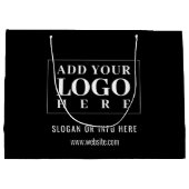 ロゴ企業の |ブラック・カンパニーのミニマルモダンリスト ラージペーパーバッグ (裏面)