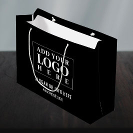 ロゴ企業の |ブラック・カンパニーのミニマルモダンリスト ラージペーパーバッグ