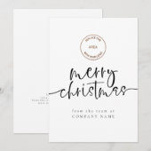 ロゴ企業のQRコード任意の色メリークリスマス シーズンカード (正面/裏面)