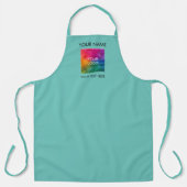 ロゴ会社のアップロードはこちらテンプレートティール(緑がかった色) エプロン (正面)