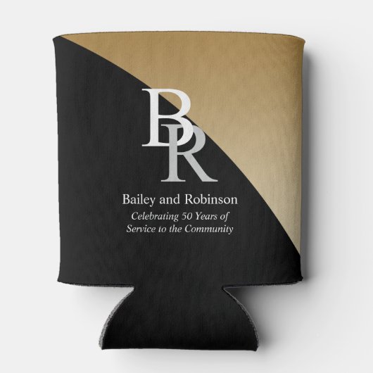 ロゴ会社のブラック金ゴールドプロモーションの追加 缶クーラー (裏面)