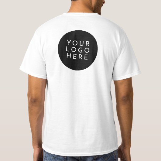 ロゴ会社の両面カスタムスタッフ Tシャツ (裏面)