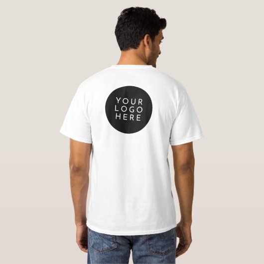 ロゴ会社の両面カスタムスタッフ Tシャツ (裏面フル)