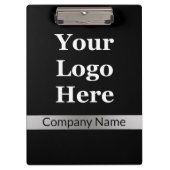 ロゴ会社の会社名をブラックとシルバーで表示 クリップボード (正面)
