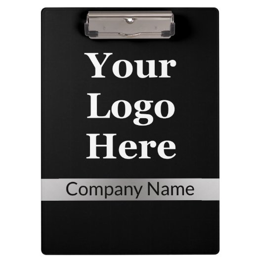 ロゴ会社の会社名をブラックとシルバーで表示 クリップボード (正面)