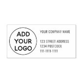 ロゴ会社の住所を追加モダンシンプルする ラバースタンプ (インプリント)