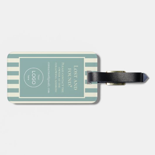 ロゴ会社の荷物タグの追加ストライプ方法 ラゲッジタグ (裏面横)