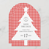 ロゴ会社クリスマスツリーパーティー日付の保存 招待状 (正面/裏面)