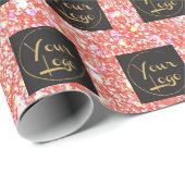 ロゴ会社ビジネスピンクグリッタープロモーション ラッピングペーパー (ロールコーナー)