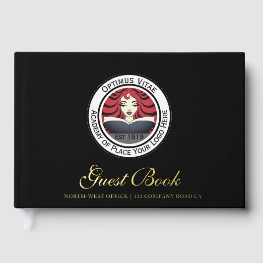 ロゴ会社企業のビジターログ ゲストブック (正面)
