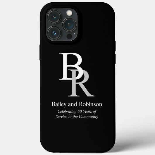 ロゴ会社名とラベルライン黒 Case-Mate iPhoneケース (裏面)