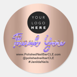 ロゴ会社名感謝ショッピンググリッタープル ラウンドシール