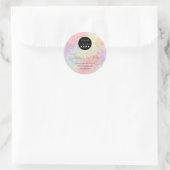 ロゴ会社名感謝ショッピングバラゴールデン ラウンドシール (バッグ)