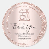 ロゴ会社名感謝ショッピングバラ赤面 ラウンドシール (正面)