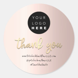 ロゴ会社名感謝ショッピングバラ金ゴールドVIP ラウンドシール