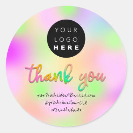 ロゴ会社名感謝ショッピング自筆証書3D ラウンドシール