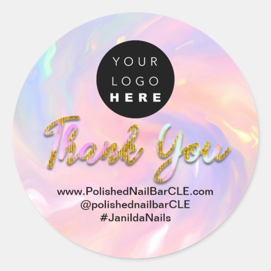 ロゴ会社名感謝ショッピング自筆証書 ラウンドシール (正面)