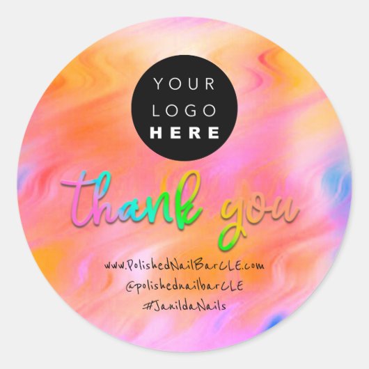 ロゴ会社名感謝ショッピング通販 ラウンドシール (正面)