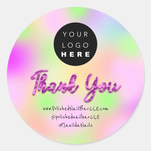 ロゴ会社名感謝ショッピング通販 ラウンドシール (正面)