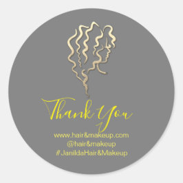 ロゴ会社名感謝ショッピング金ゴールドグレー ラウンドシール