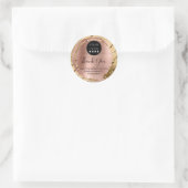 ロゴ会社名感謝ショッピング金ゴールドバラ ラウンドシール (バッグ)