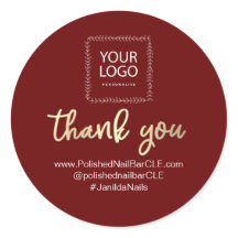 ロゴ会社名感謝ショッピング金ゴールドBurgundy