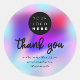 ロゴ会社名感謝自筆証書爪、 ネイル化粧 ラウンドシール