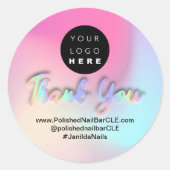 ロゴ会社名自筆証書作成スクリプトに感謝 ラウンドシール (正面)