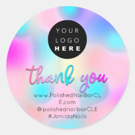 ロゴ会社名Thank YouショッピングHographic ラウンドシール