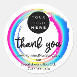 ロゴ会社名Thank YouショッピングHographic ラウンドシール