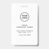 ロゴ会社IDのミニマリスト バッジ (裏面)