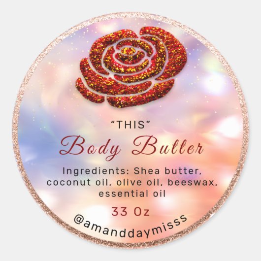 ロゴ体油バーム化粧品包装ウェルネス ラウンドシール (正面)